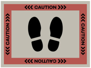 Image of social distance line markers. of social distance line markers.