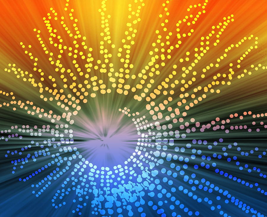 Image shows brightly colored fireworks display