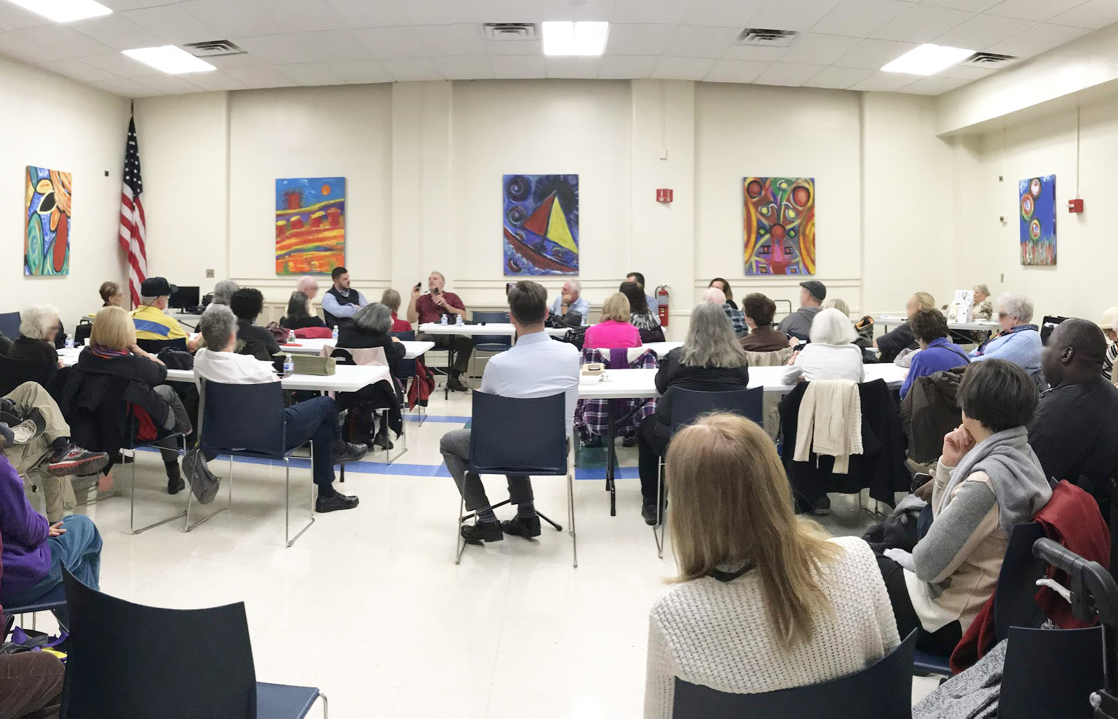 OE Patients' Electronic Glasses event, held at the Great Hall of Manhattan Eye Ear and Throat Hospital