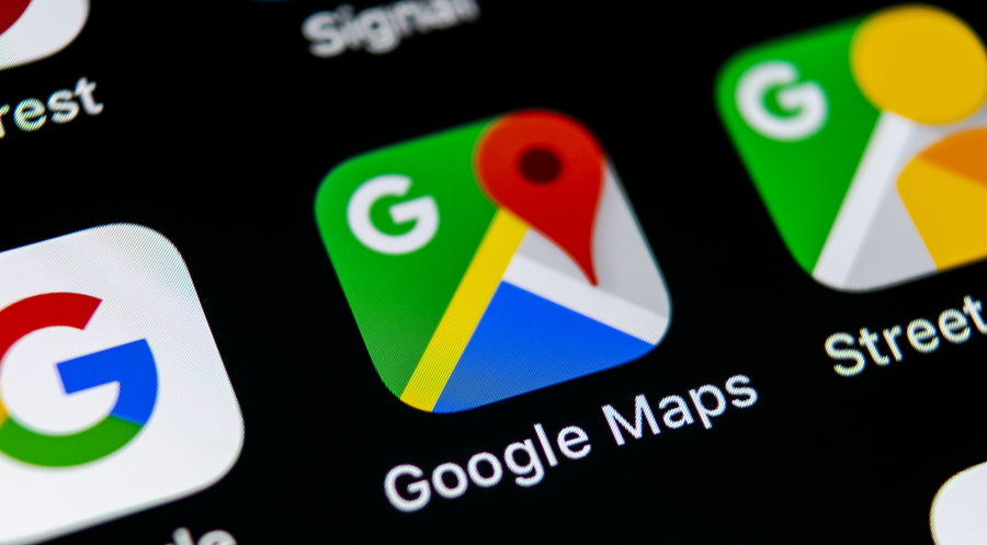 Google Maps application on smartphone home screen