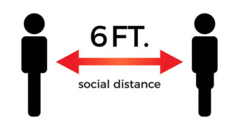 Image of sign for 6 foot social distance.