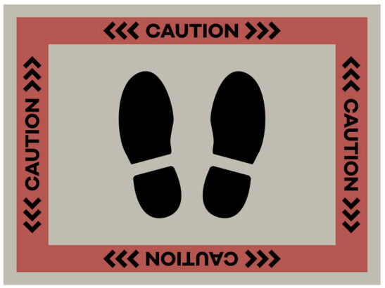 Image of social distance line markers. of social distance line markers.