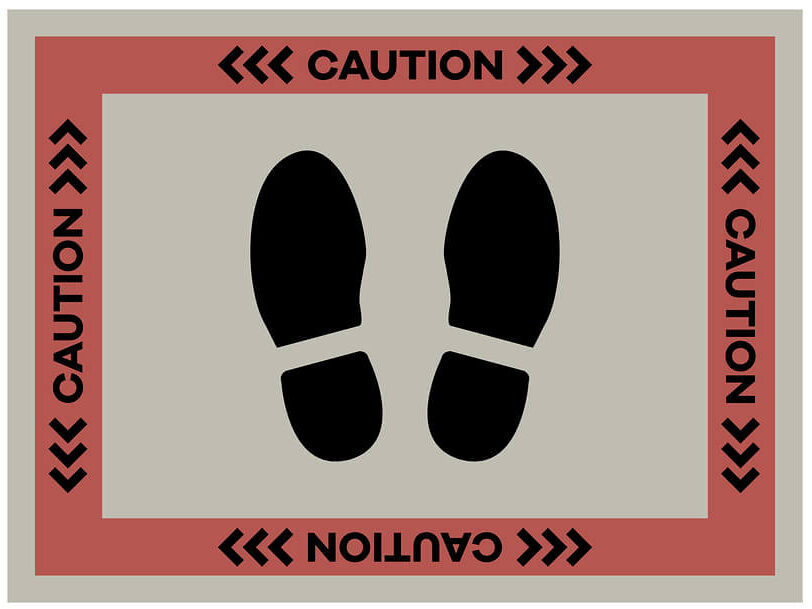 Image of social distance line markers. of social distance line markers.