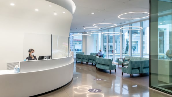 Reception desk at Elks Children’s Eye Clinic, Image credit John Valls/OHSU