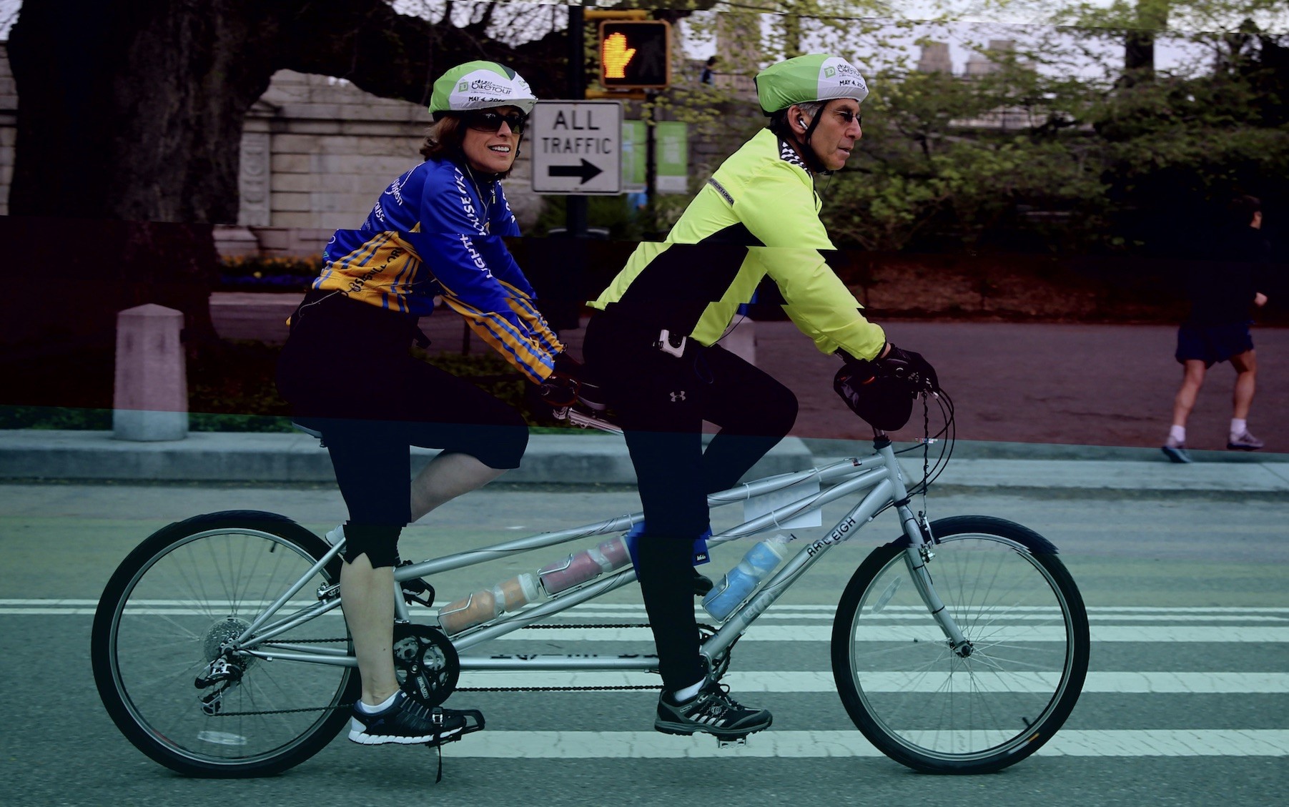 Dorrie and Neil on a tandem ride