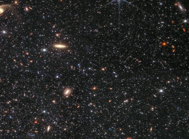 star speckled Dwarf Galaxy from James Webb Telescope, courtesy NASA and STScI