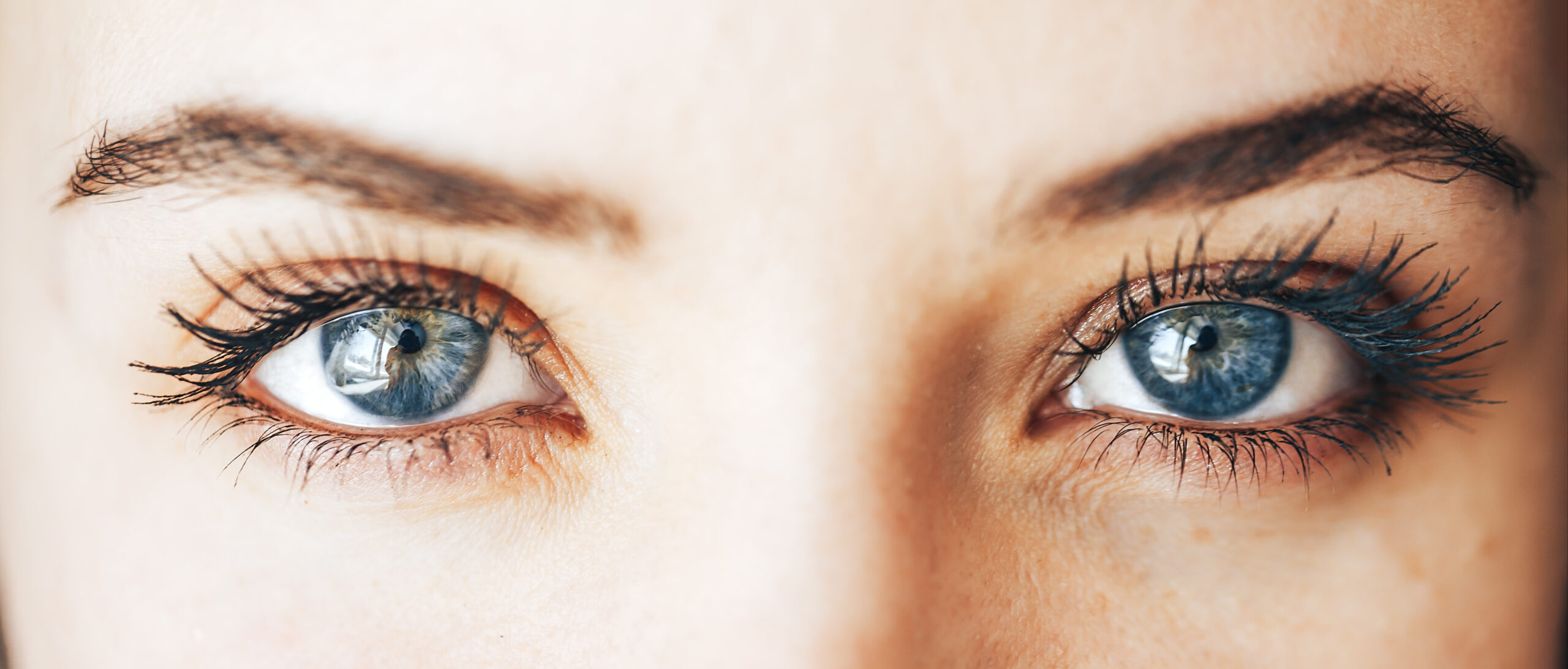 Close up of beautiful blue eyes