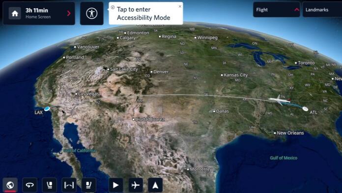 Delta flight map before accessibility (Image credit: Delta)
