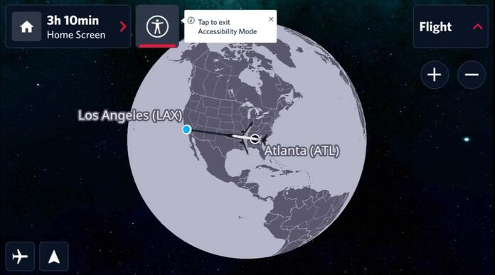 Screenshot of Delta’s new flight map in Accessibility Mode (Image credit: Delta)