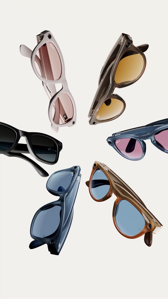 An assortment of styles for Ray-Ban Meta smart glasses